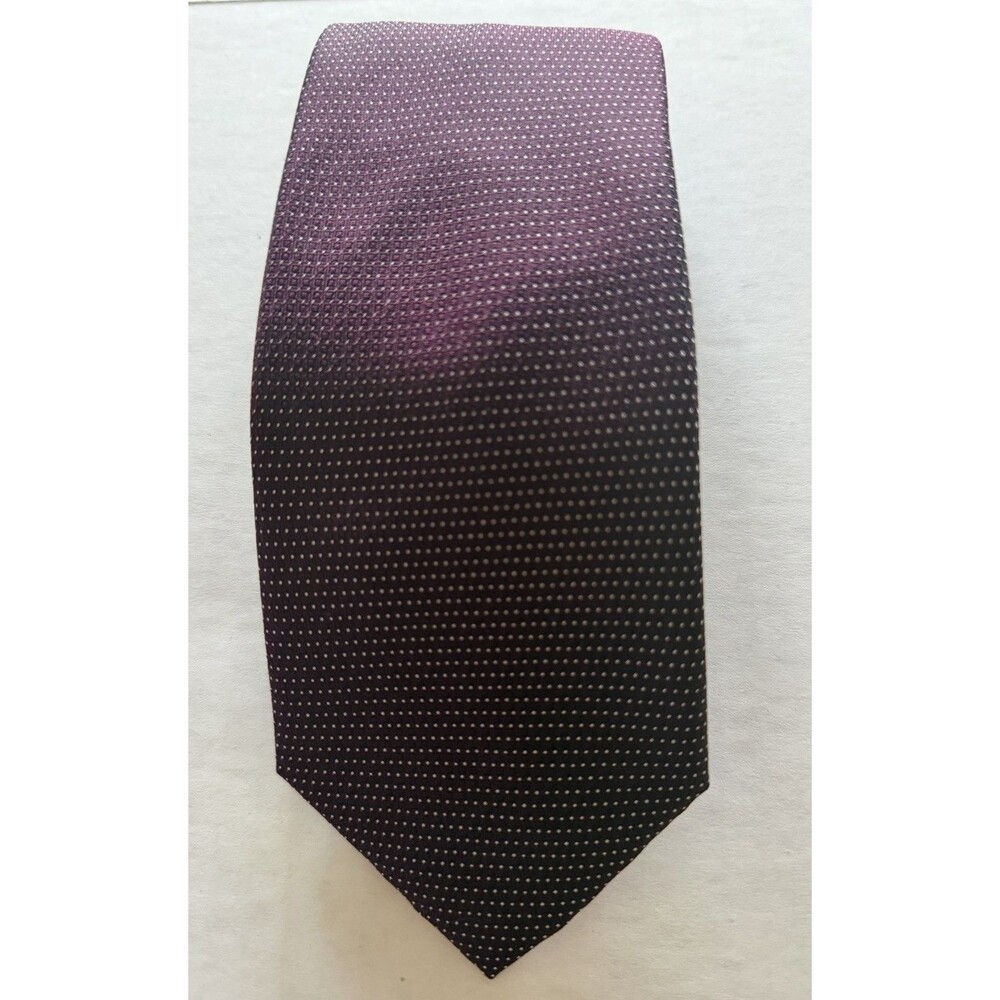 Kenneth Cole Awearness Silk Tie Burgundy Dot Men Necktie X-Long